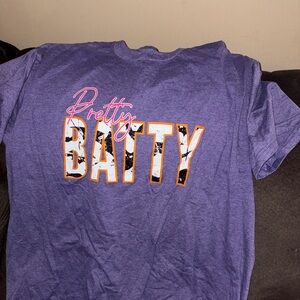 Purple Graphic Tee with 'Pretty Batty' Design